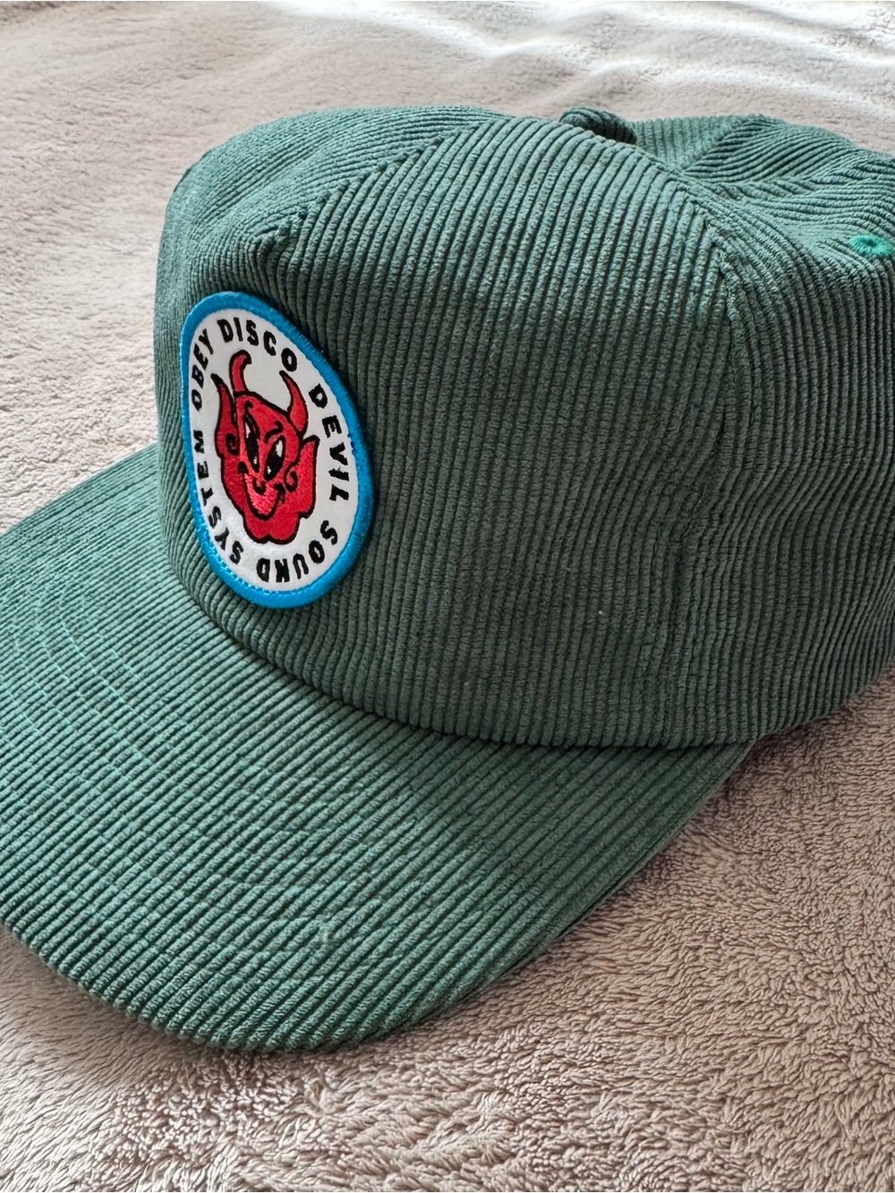 Obey Green Corduroy Strapback Cap - Picture 2 of 11